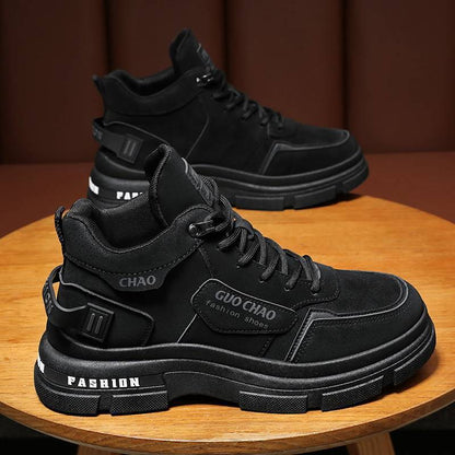 Fashionable and sturdy high sneakers for women with non-slip sole