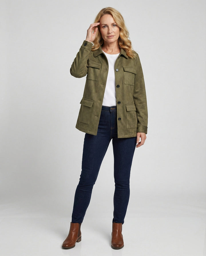 Women's Utility Jacket made of Suede